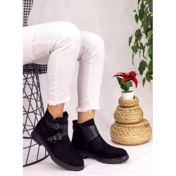 Albex Black Suede Buckle Boots Albex Black Suede Buckle Boots