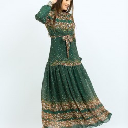 Patterned Green Dress