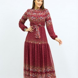 Patterned Maroon Dress Patterned Maroon Dress