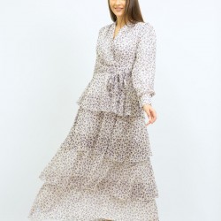 Patterned White Dress