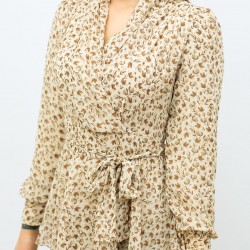 Patterned Beige Dress Patterned Beige Dress