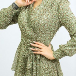Patterned Green Dress