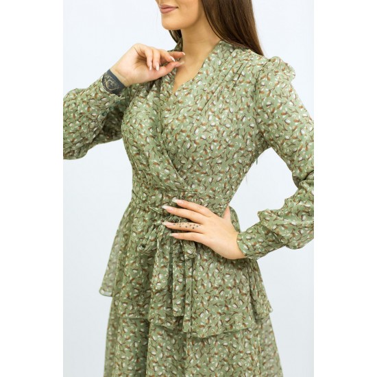 Patterned Green Dress