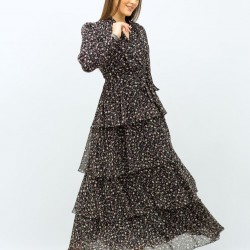 Patterned Black Dress