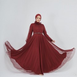 Tulle Maroon Dress