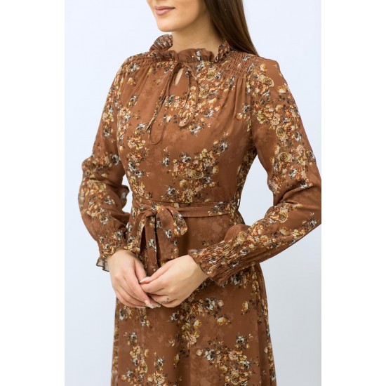 Patterned Brown Dress