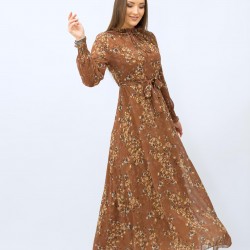 Patterned Brown Dress