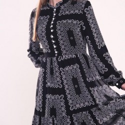 Patterned Black Dress