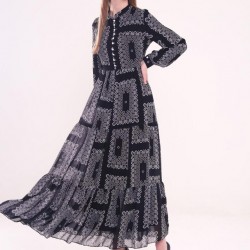 Patterned Black Dress