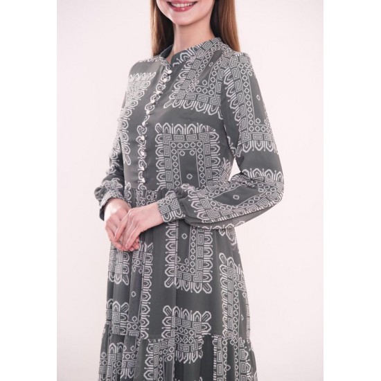 Patterned Grey Dress