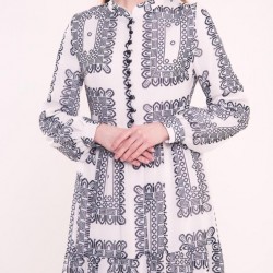 Patterned White Dress