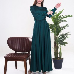 Satin Dark Green Dress  Satin Dark Green Dress