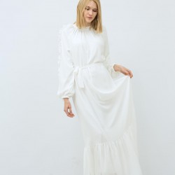 Long Belted White Dress Long Belted White Dress