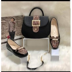  women's shoes and bag set in multiple colors
