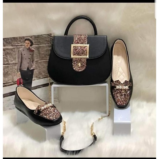  women's shoes and bag set in multiple colors