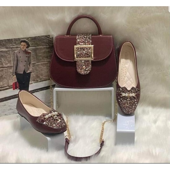  women's shoes and bag set in multiple colors