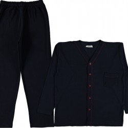 Long Sleeves buttoned men Black color pajama suit  Long Sleeves buttoned men Black color pajama suit