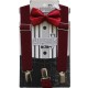 Braces with a claret red tie for men