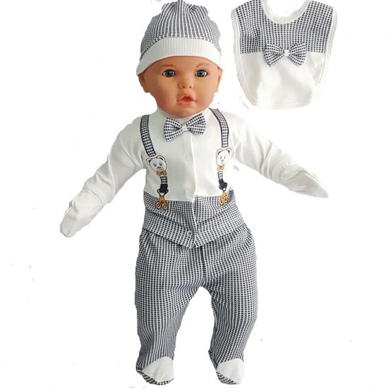  5-piece hospital baby discharge set with teddy bear and belt