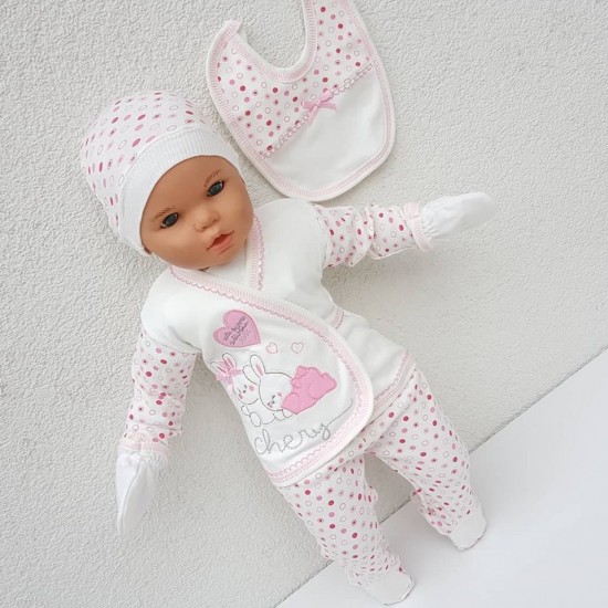 Heart Pink 5pcs Baby Girl Hospital Outlet Set