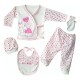 Heart Pink 5pcs Baby Girl Hospital Outlet Set