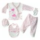 Heart Pink 5pcs Baby Girl Hospital Outlet Set