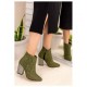 Adrina Green Heeled Boots