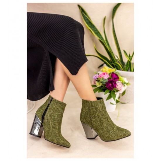 Adrina Green Heeled Boots