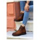 Albex Tan Suede Buckle Boots