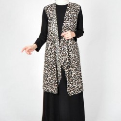 Long Tunik suit black and Tiger Fabric  Long Tunik suit black and Tiger Fabric