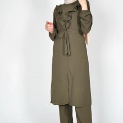 Long Tunik suit Haki color 