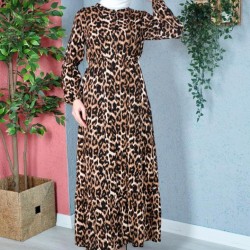Long Brown Tiger Dress 