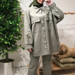 Long Tunik Khaki  suit from 2 Pieces 