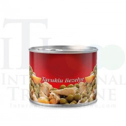 Canned food, chicken and peas Canned food, chicken and peas