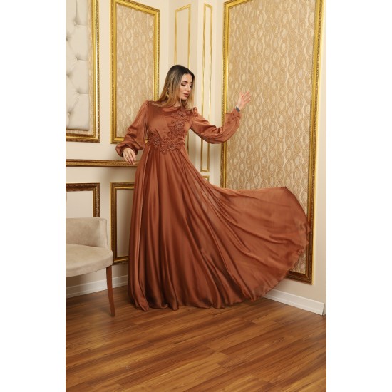 Brown CHIFFON Dress 