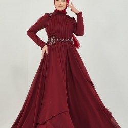 Maroon CHIFFON Dress  Maroon CHIFFON Dress