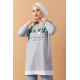 Printed Sweat Tunic Grey Printed Sweat Tunic Grey