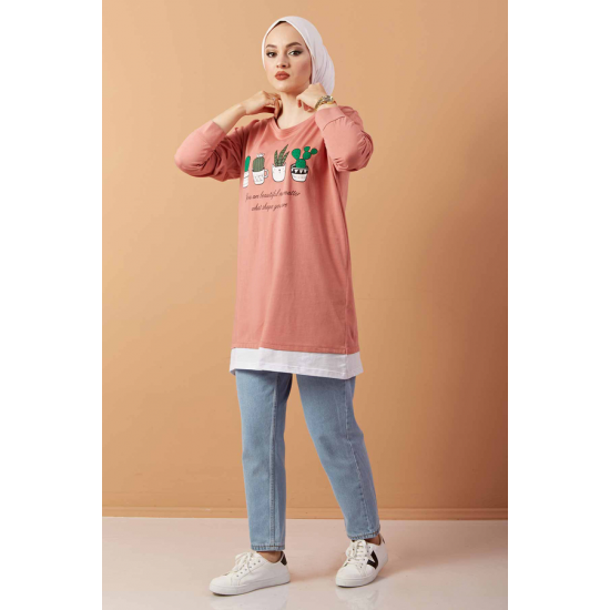 Printed Sweat Tunic Rose Printed Sweat Tunic Rose