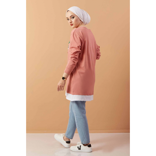 Printed Sweat Tunic Rose Printed Sweat Tunic Rose