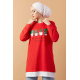 Printed Sweat Tunic Red Printed Sweat Tunic Red