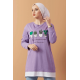Printed Sweat Tunic Lilac color Printed Sweat Tunic Lilac color