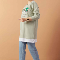 Printed Sweat  Tunic Mint color