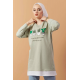 Printed Sweat Tunic Mint color Printed Sweat Tunic Mint color