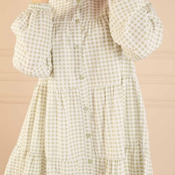 Ruffled Plaid Pistachio Green COLOR Shirt   Ruffled Plaid Pistachio Green COLOR Shirt