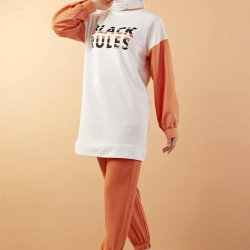 Printed Dacron Sweat Orange Color  Printed Dacron Sweat Orange Color