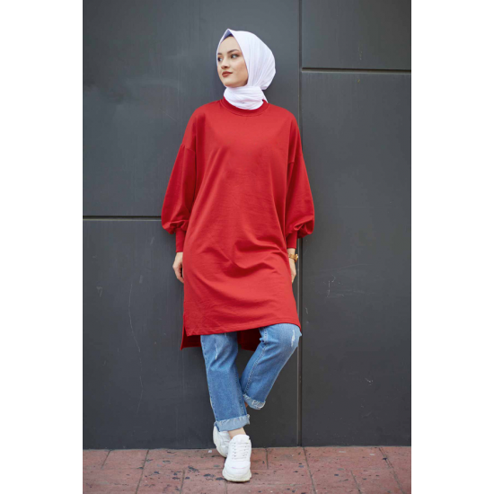 Balloon Sleeve Sport Red Tunic 