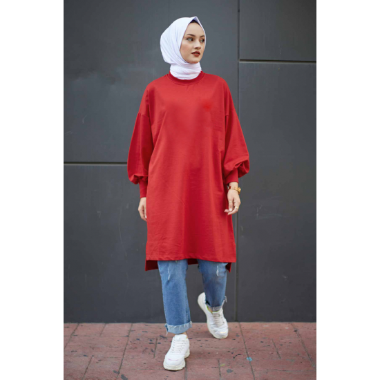 Balloon Sleeve Sport Red Tunic 