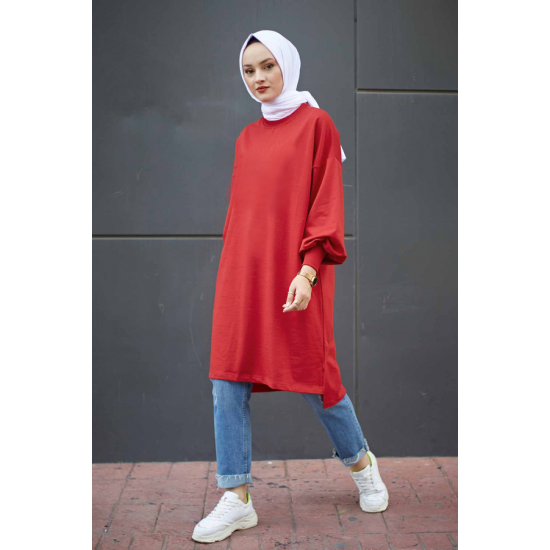 Balloon Sleeve Sport Red Tunic 