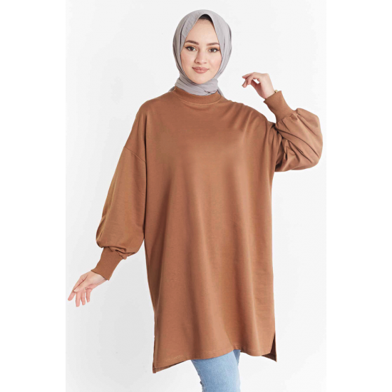 Balloon Sleeve Sport Coffee color Tunic