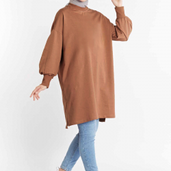 Balloon Sleeve Sport Coffee color Tunic Balloon Sleeve Sport Coffee color Tunic